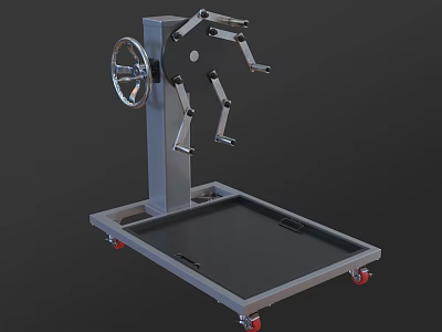 Industrial Equipment With Mobile Base Wheels Vertical Column And Mechanical Arms 3d model