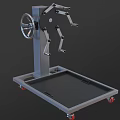 Industrial Equipment With Mobile Base Wheels Vertical Column And Mechanical Arms