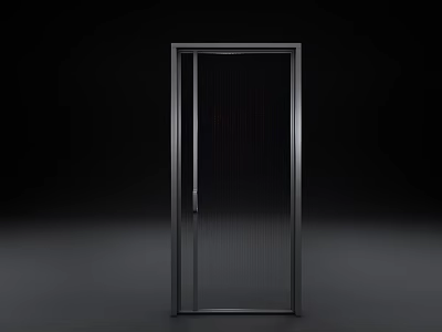 Modern Swing Door With Glass Panel And Sleek Metal Frame Design 3d model
