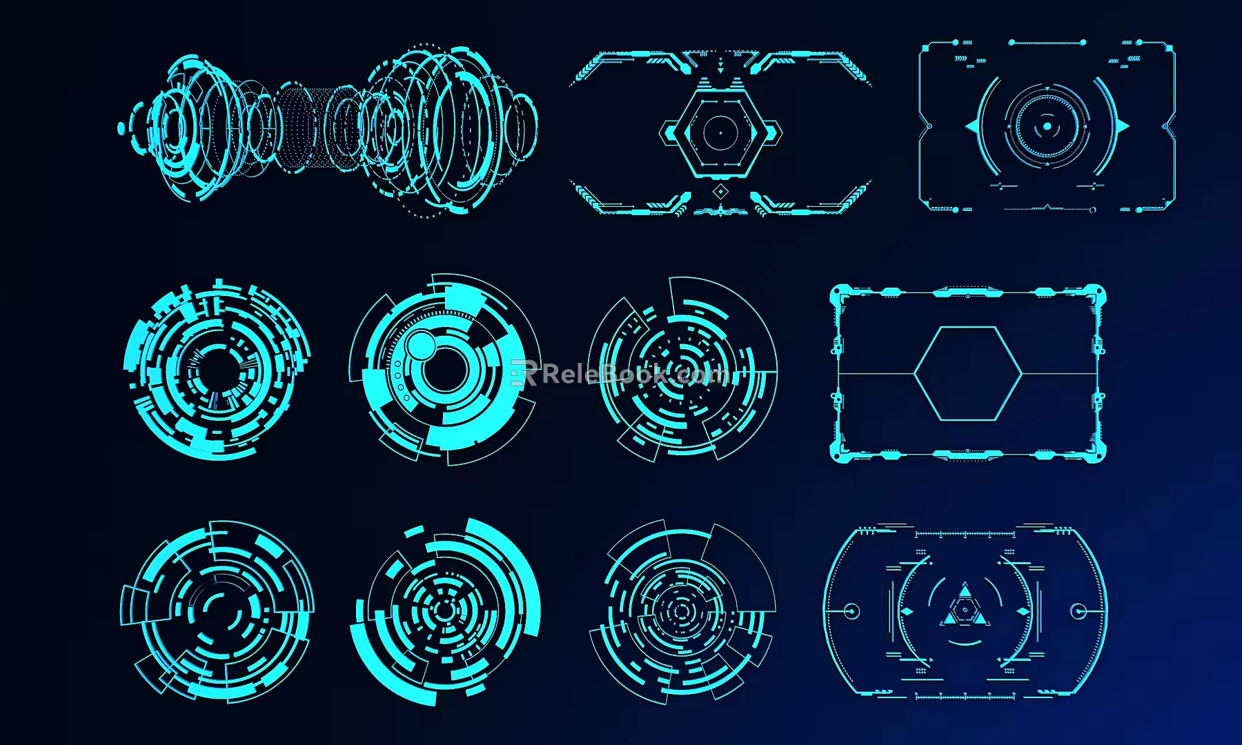 Circuit Line Technology Line Technology Elements 3d model