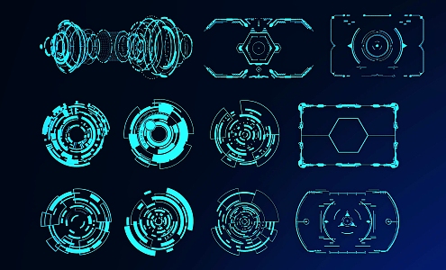 Circuit Line Technology Line Technology Elements 3d model