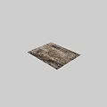 Square Rug Vintage Abstract Brown Beige Black Textured Pattern Design