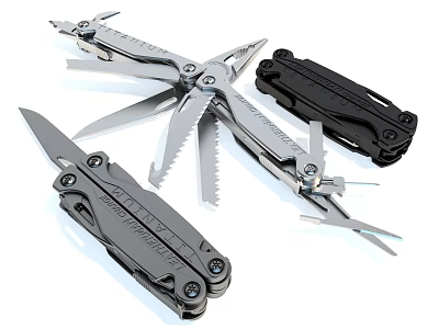 Multi Functional Folding Hardware Tools With Blade Plier Saw And Other Components 3d model