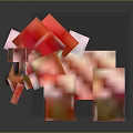 Modern Multicolored Pixelated Commercial Equipment With Stacked Block Structure And Vibrant Tones