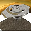 Futuristic Space Station Structure With Circular Design Multi Layer Platform Solar Panels And Support Base
