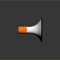Portable Electronic Megaphone With Orange Handle White Speaker And Black Rim Design