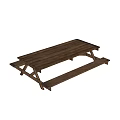 Rustic Wooden Picnic Table And Bench Set For Outdoor Garden Use