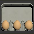 Chicken Eggs In Open Gray Carton With Brown Shells On Black Background