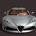 Silver Sports Car With Sleek Aerodynamic Design Transparent Roof And Red Leather Seats
