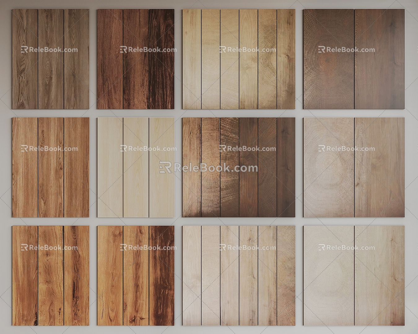 Wood grain board 3d model