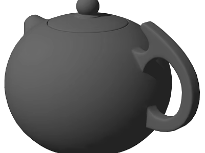 Black Minimalist Round Teapot With Lid And Handle For Tea Brewing 3d model