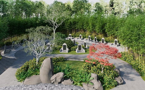 Cemetery Garden 3d model