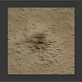 Natural Desert-like Terrain Model With Textured Surface And Central Hill Landform