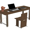 Modern medieval desk and chair combination 3d model