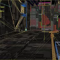 Cyberpunk Industrial Interior Featuring Metallic Panels Red Accents And Futuristic Tech Lights
