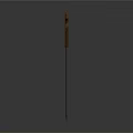 Sharp Kitchen Knife With Black Blade And Brown Handle On Gray Gradient Background