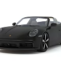 Black Porsche Convertible Sports Car With Modern Design And Stylish Alloy Wheels