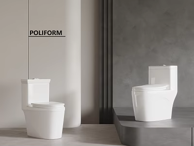 Poliform Modern Toilet Collection Featuring Sleek White Finish In Contemporary Bathrooms 3d model