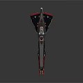 Futuristic Sci-Fi Starship Design With Black And Red Hull And Aerodynamic Structure