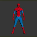 SpiderMan Superhero Character In Red And Blue Costume With Spider Emblem Design