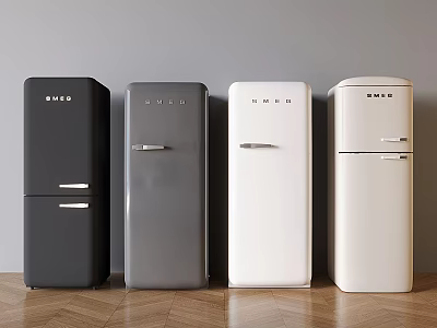 French Retro Refrigerator French Refrigerator Smart Refrigerator 3d model