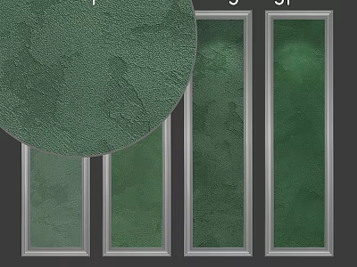 Green Textured Dining Table Panels With Silver Borders And Smooth Surface 3d model