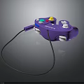 Vibrant Purple Nintendo Game Controller With Colorful Buttons And Connected Cable