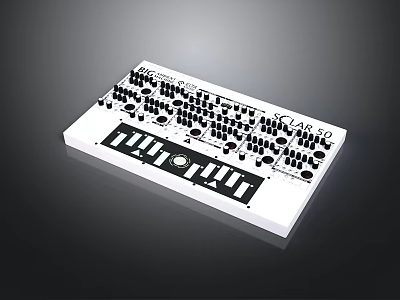 Professional Electronic Audio Mixer With White Panel Multiple Knobs Faders And Control Buttons 3d model