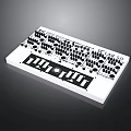 Professional Electronic Audio Mixer With White Panel Multiple Knobs Faders And Control Buttons