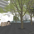 Curvilinear structure of modern gallery 3d model