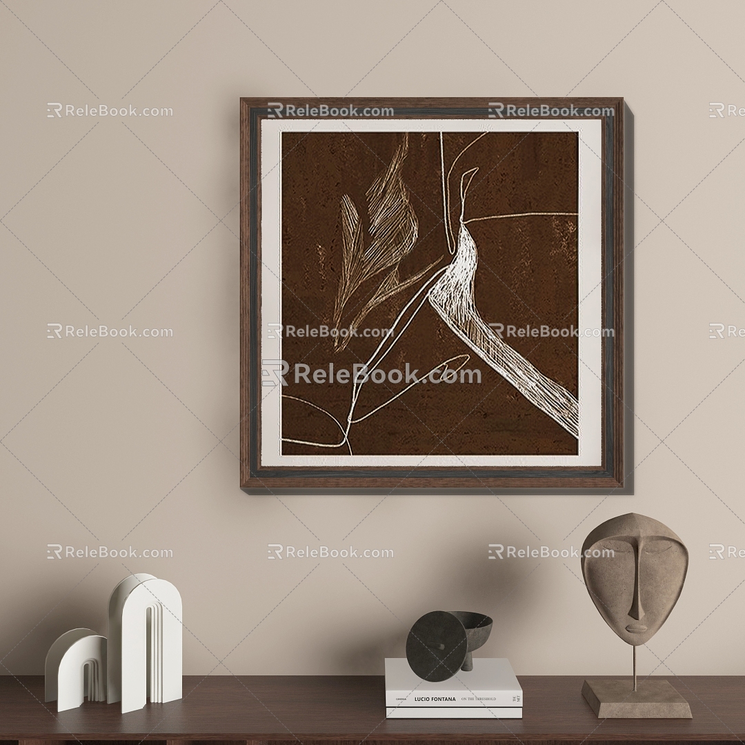 Modern abstract decorative painting 3d model