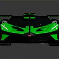 Modern Green and Black Supercar With Sleek Aerodynamic Design And Green Wheels