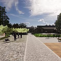 Chinese style square wide view 3d model