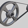 Synchronous belt and belt pulley 3d model