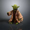 Star Wars Yoda Green Skinned Character in Brown Robe Seated Pose