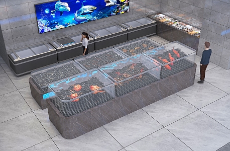 Modern Seafood Pool New Honor Fujian-Guangdong Banquet 3d model