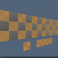 Decorative Woven Pattern Background Wall With Gray And Wooden Square Tiles Design 3d model
