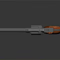 Classic Vintage Revolver Weapon Design With Metal Barrel And Wooden Grip