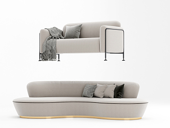 Modern Combination Sofa Curved Sofa 3d model