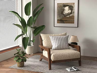 The Middle Ancient Silent Single Sofa 3d model