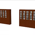 Classic Wooden Bookcase With Glass Doors Multiple Shelves And Books In Home Study Room