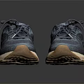 Blue And Beige Running Shoes With Breathable Mesh Upper Rubber Sole And Lace Up Design