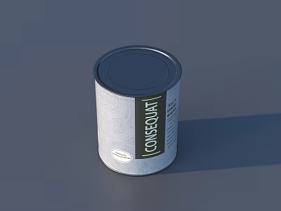 Industrial Storage Can Equipment With Metal Lid White Label And CONSCOUT Branding 3d model