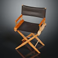 Contemporary Leisure Chair With Wooden Armrests Black Fabric Seat And Cross Leg Structure For Home Use