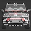 Sporty SUV With Colorful Livery Black Wheels And Dynamic Racing Design