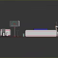 Modern Gas Station With Canopy Fuel Pumps Convenience Store Signage And Street Lights