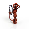 Durable Red Rope With Metal Carabiner For Home Daily Necessities Use