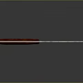 Weapon With Red Wooden Handle Sharp Metal Blade Brass Rivets And Smooth Surface Reflection 3d model