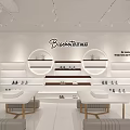 Bisehot Boutique with Glass Display Green Awning Shelves and Plants for Premium Products