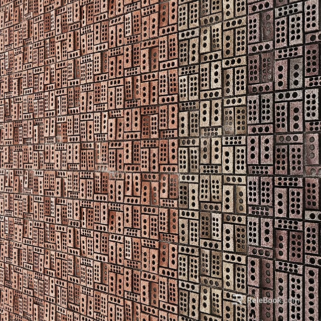 Diverse Architectural Components Featuring Perforated Patterns And Geometric Shapes For Wall 3d model 